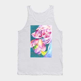 Geometric Peonies Tank Top